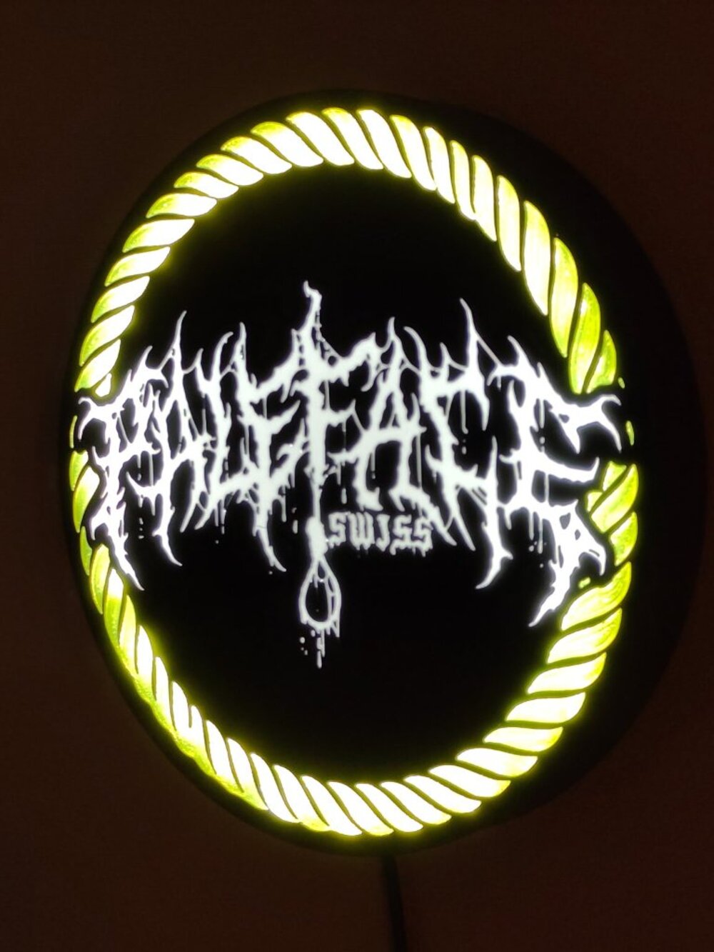 PALEFACE SWISS deathcore band logo illuminated LED sign